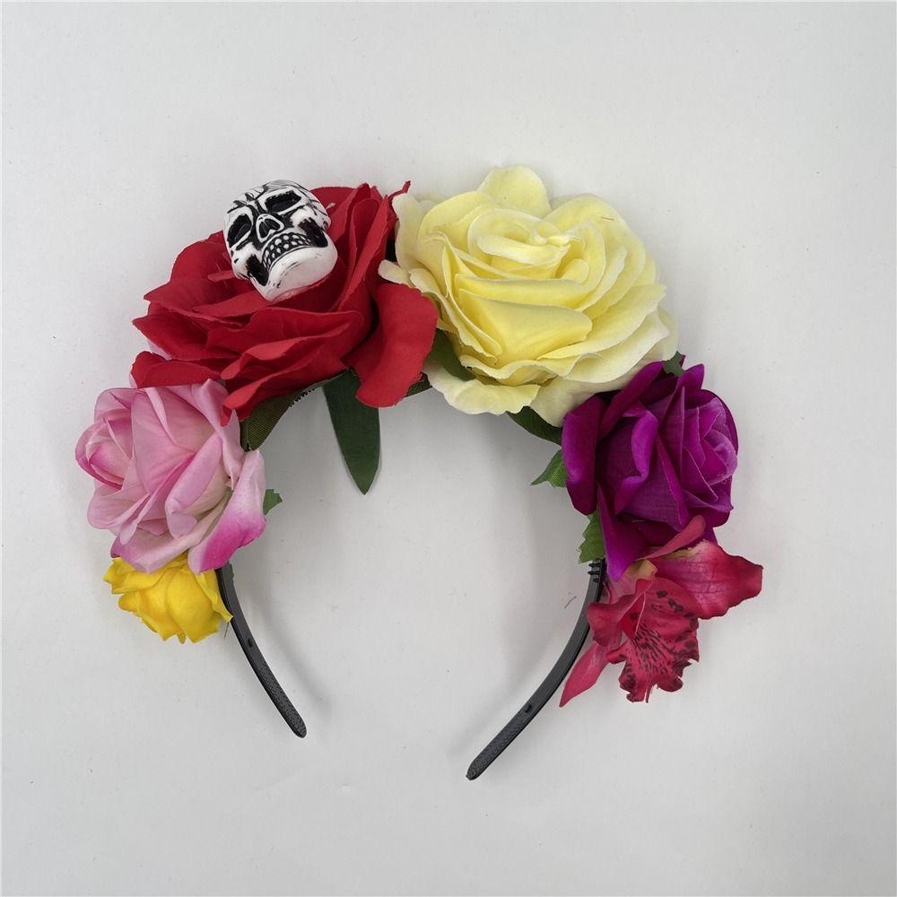 Mexican Rose Flower Crown Headband Photo Props Wedding Bridal Flower Crown  for Women