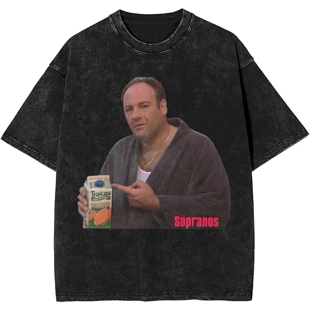 The Sopranos Tony Soprano Tshirt Vintage Washed Aesthetic Streetwear Unisex Oversized Summer Cotton Graphic Tee Clothing Top