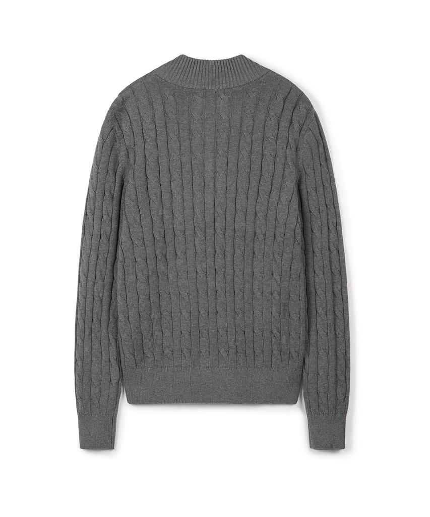 USPOLOASSN Cable Half-Zip Knit_Melange Gray