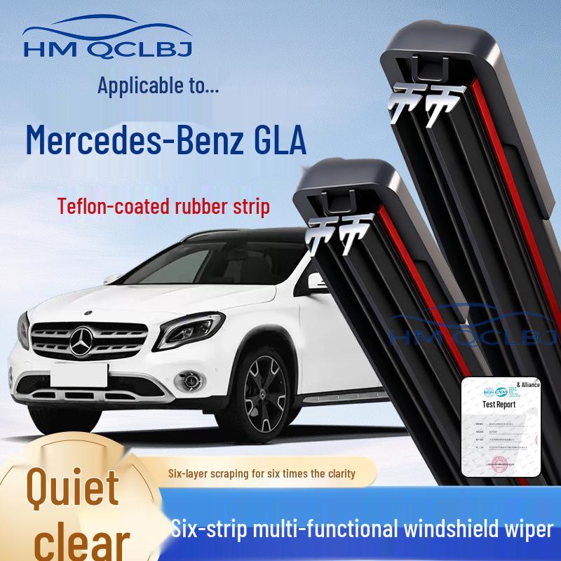 Universal Frameless 6-Blade Windshield Wipers for Mercedes-Benz GLA - Multifunctional, Double-Layer Design