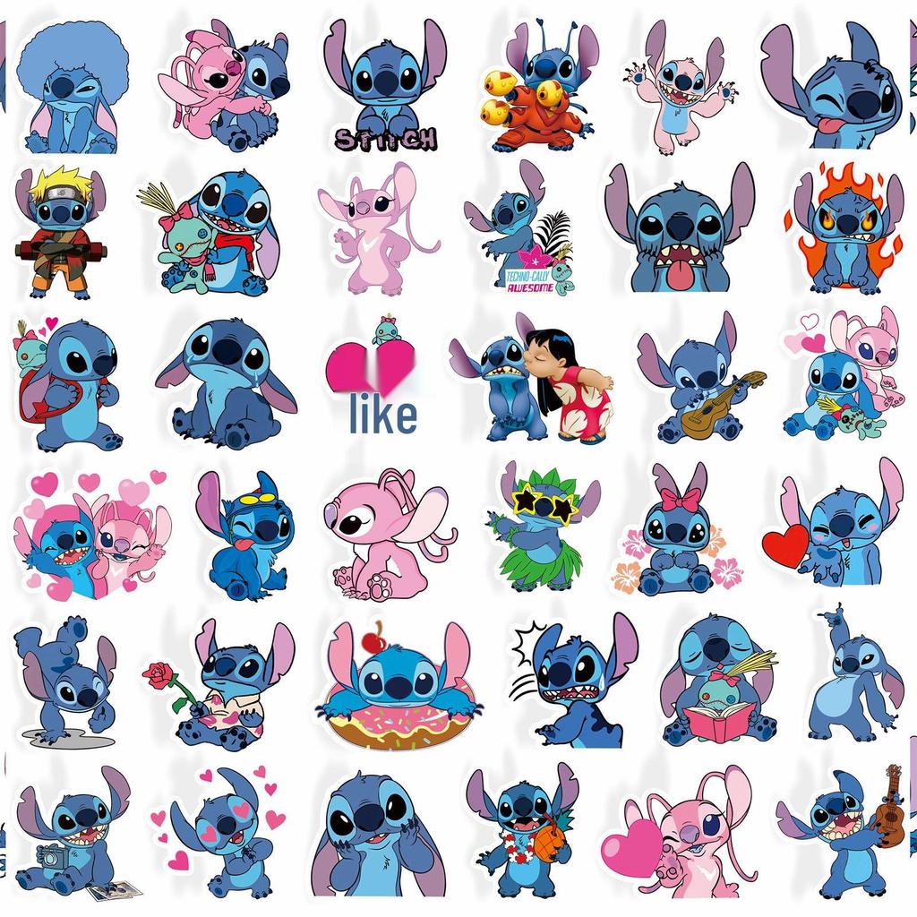 100 Cute Cartoon Stitch Stickers for DIY Notebooks, Phone Cases, and Journals