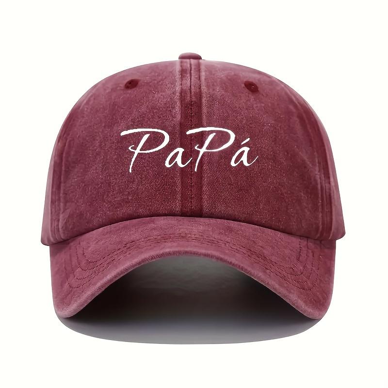 PaPa Printed Baseball Cap  Vintage Washed Black Adjustable Breathable Dad Hat for All Seasons Golf Cap for Men  Women