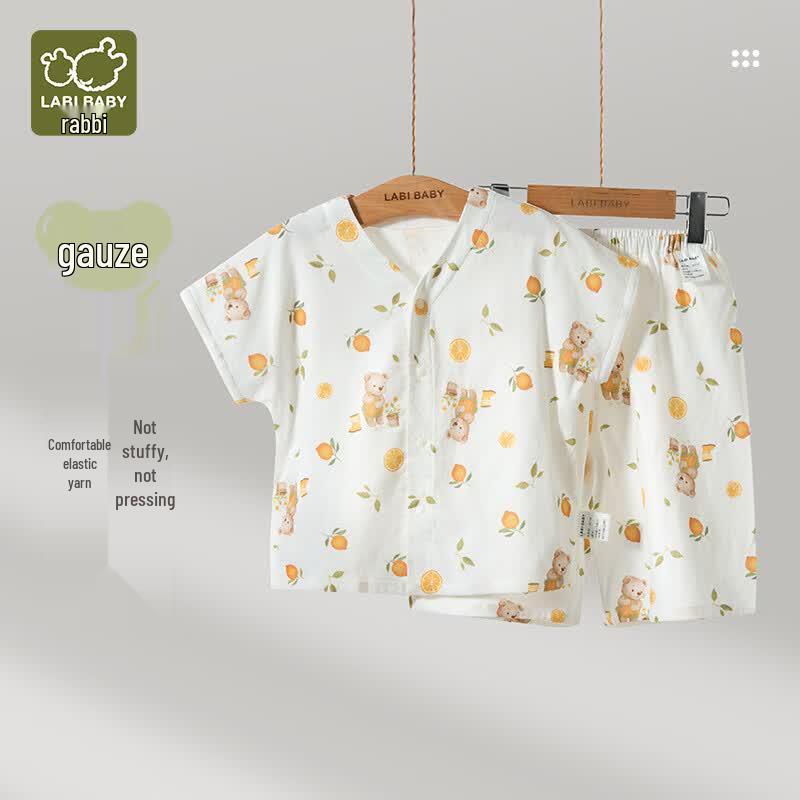 Labi Kids' Summer Gauze Short Sleeve Capri Loungewear Set