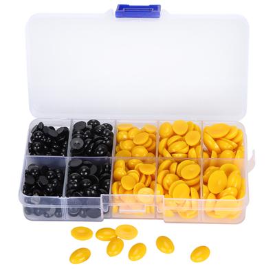 580 Adet Plastik Göz Burun Düz Bebek Oyuncak Ayı Peluş Hayvanlar Kendin Yap Yapımı Oyuncak Aksesuarları Sarı