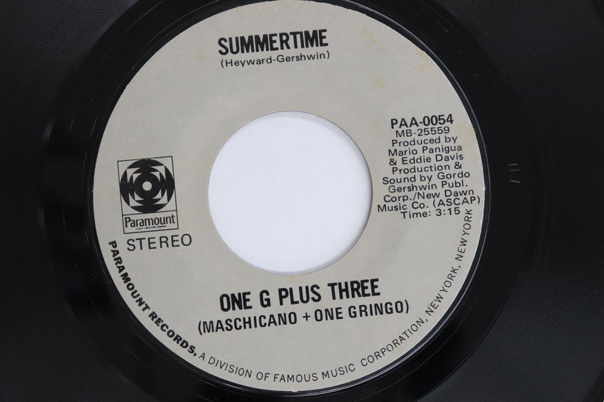 

7inch Record ONE G PLUS THREE (MASCHIANO + ONE G - Summertime / Poquito Soul PAA0054 PARAMOUNT RECOR 1970 US Soul/Funk Used