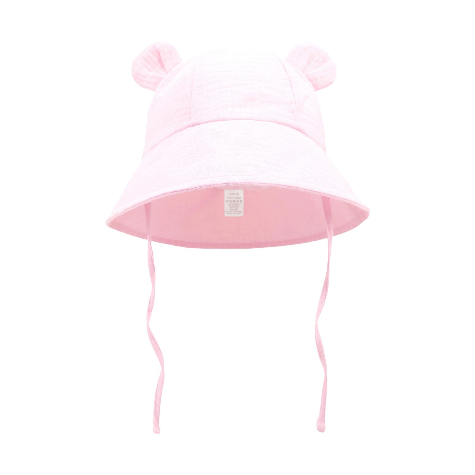 

Хлопковая шапочка для младенцев, летняя шапочка для младенцев, мягкая детская шляпа от солнца, панама для детей, девочек и мальчиков, детский головной убор XS розовый