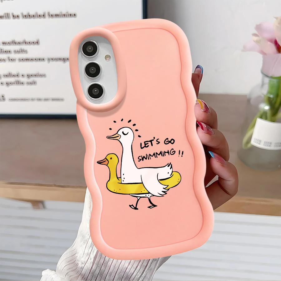 Soft Phone Cover Case for Samsung Galaxy A16 A52 A12 A13 A11 A21s A15 A14 A06 A04 A23 A05 A03 A33 A53 A22 Cartoon Duck