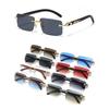 Fashion Cheetah Retro Sunglasses Ocean Lens UV400 Rimless Shades Clear Sun Glasses for Women & Men