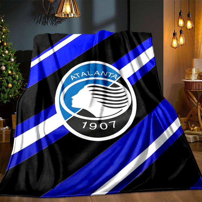 Coperta da Calcio Atalanta Leggera Ideale per il Letto Perfetta per Viaggi, Campeggio, Soggiorni, Uffici, Divani, Regalo di Natale per tifosi