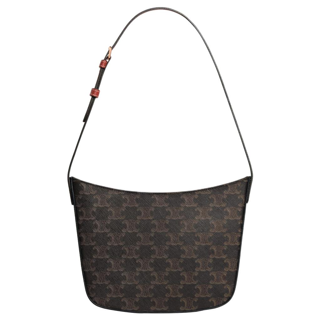 Celine Croque Monogram Zip Closure Leather Tote Shoulder Bag Medium Women Bags Brown 112272CUZ-04LU