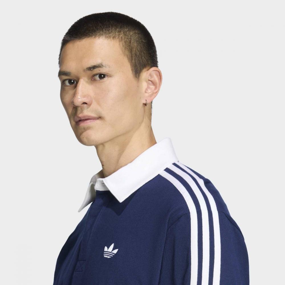 Adidas 3 Stripe Rugby Long Sleeve Polo Ke3574