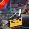 "Solar Hand-Crank Emergency Radio with Weather Alerts and Mobile Power Supply"