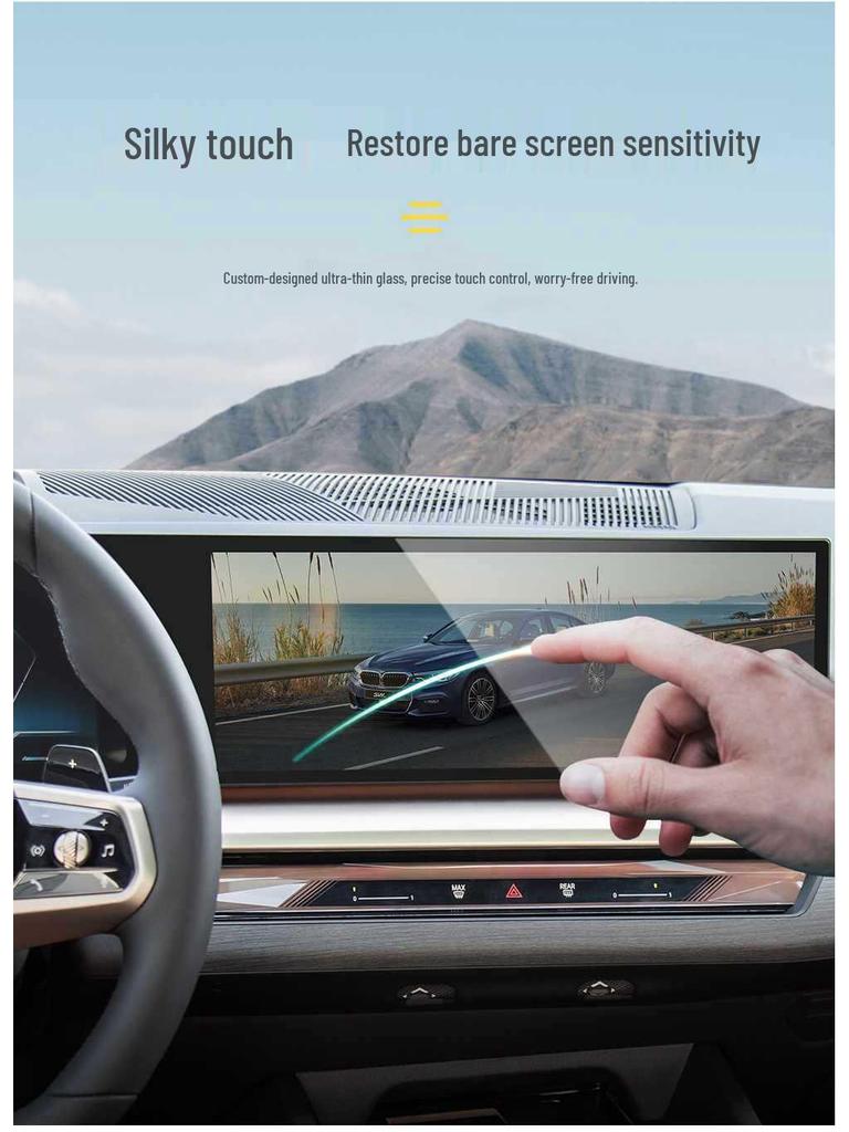 3W HD Tempered Glass Screen Protector for BMW Center Console: Compatible with 3, 4, 5, 7 Series, M3, M5, IX1, X5, X6, X7, i3, i4.