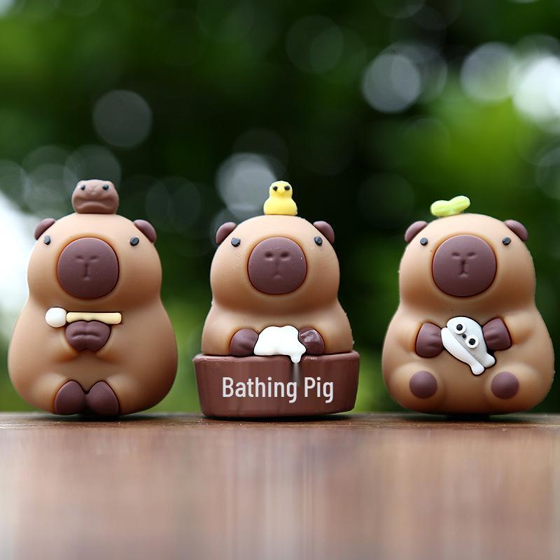 Trendy Capybara Plush Toy Blind Box - Creative Round Doll & Car Decoration