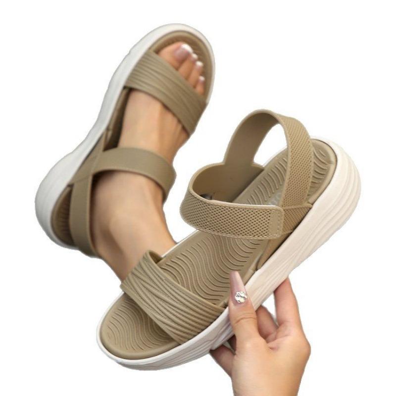 Casual Sandals Summer Thick-soled Flat-heeled Fish-mouth Loose and Tight Sandals Women's Sandals