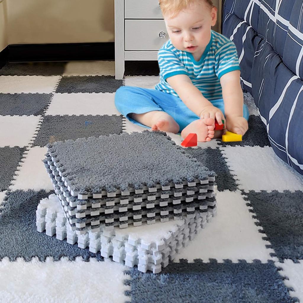 30X30X1cm Soft Plush Children's Mat Baby Toys Eva Foam Puzzle Carpet Warm Children Play Mats Interlocking Rugs Infant Carpet