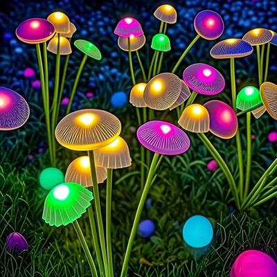 Сонячні садові ліхтарі LED Сонячний грибний ліхтар Водонепроникна вулична гірлянда для декору двору, патіо, доріжки