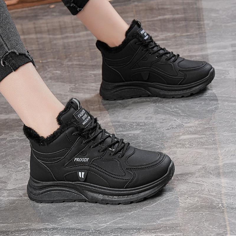 Winter New Velvet Dad Shoes Ins Warm Student Sports Platform Casual Cotton Shoes G