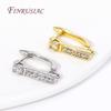 Basic Copper Earwires Fasteners Fittings 18K Gold Plated Inlay Zircon Earring Clasp Hooks for DIY Fashion Women Earrings Making
