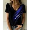 Summer Women's T-shirt 3D Elegant Atmosphere V-neck Short Sleeve Shirt Fashion Women's T-shirt Clothing Y2k Women's T-shirt