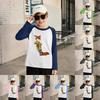 Children's Fashionable And Comfortable Round Neck Printed Loose Long-sleeved Top