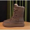 Thick-soled Snow Boots for Women In Winter2025New Style Fur One-piece Mid-calf Boots with Fleece and Thickened Warm Cotton Shoes