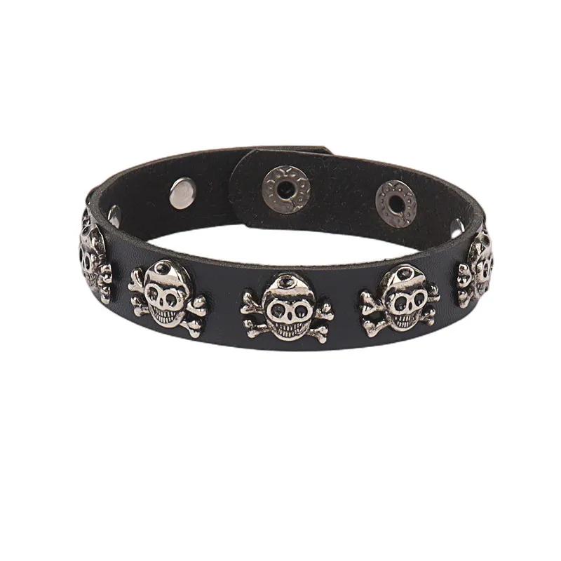 PU Leather Bracelet Punk Goth Studded Spike Rivet Buckle Wristband Cuff Bangle Black Gothic Steampunk for Men Women Unisex 80s
