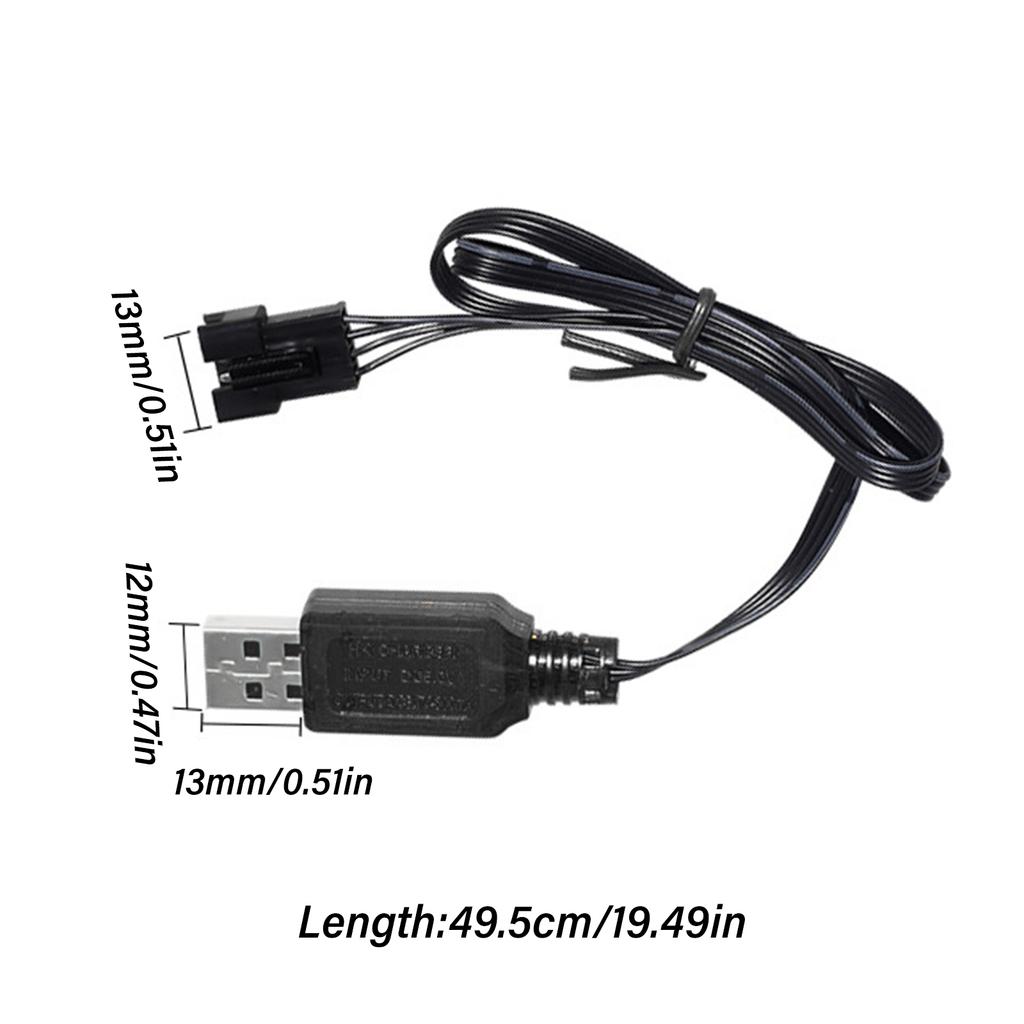 High Speed 7.4V Lithium Battery Charger USB Charging Cable for Remote Control Cars with SM 4P Reverse Plug Protection