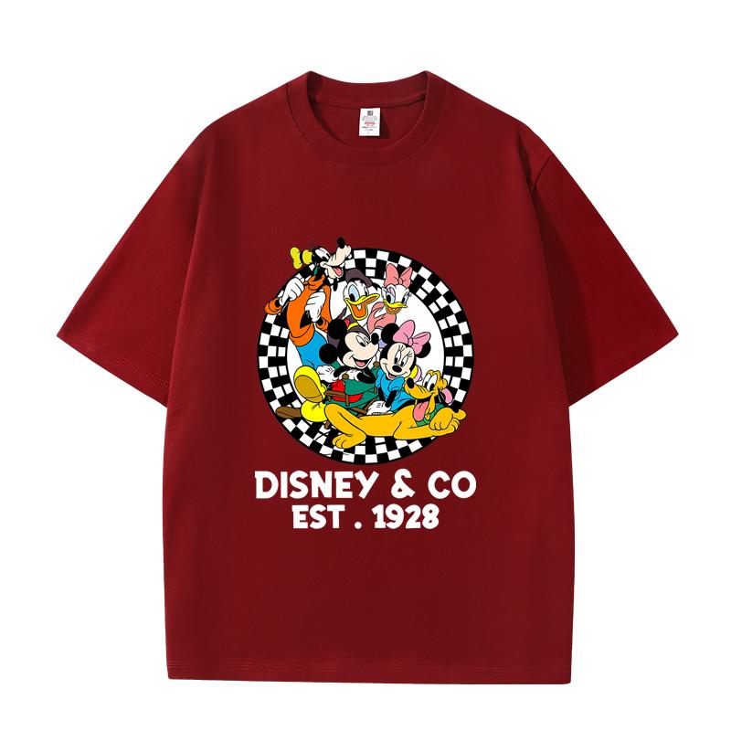 D06-93 MINISO 2026 Summer High-quality Printed Pure Cotton Shoulder Style Men's and Women's Round Neck Short Sleeved Couple T-shirt