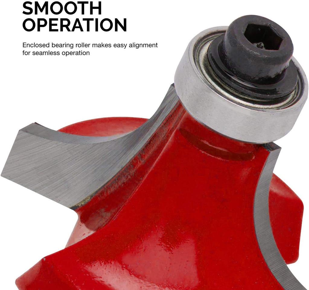 Carbide Tip Trimmer Router Bit Diameter Set Hard Carbon Steel 15 Types Red 6.00mm 6-Inch General-Purpose