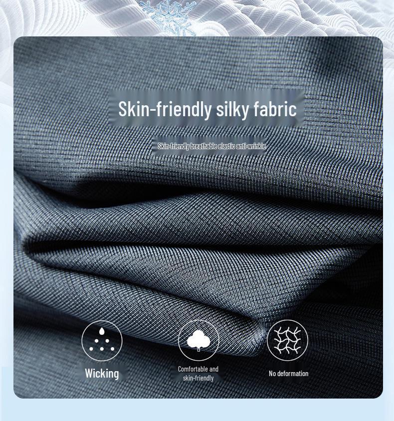 Men's Quick-Dry Stretch Sports T-Shirt - Breathable, Sweat-Wicking, Crew Neck, Ice Silk Short Sleeve