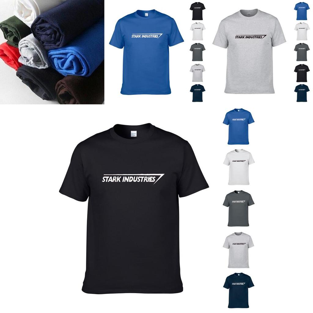 Premium Cotton Blend Iron Man Stark Industries Short Sleeve T-shirt For Avengers Fans