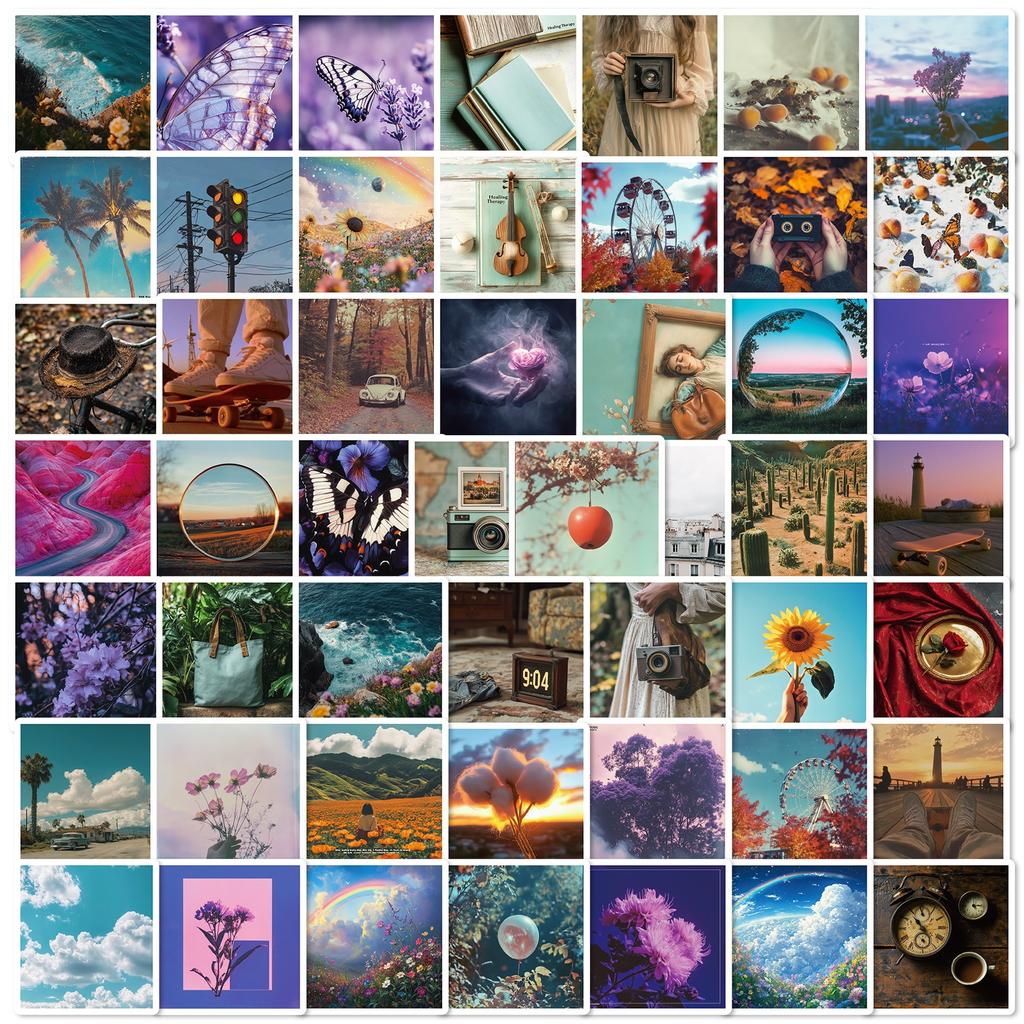 50 Summer Fresh INS Landscape Pictures Graffiti Creative Stickers DIY Suitcase Car Decoration Stickers
