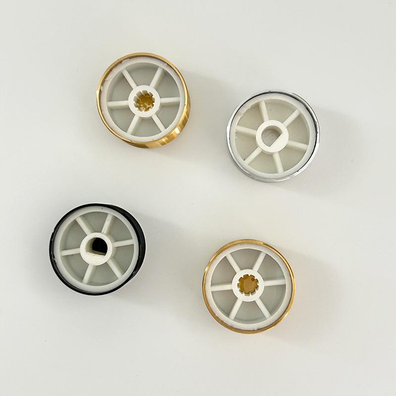 2PCS 6MM Potentiometer Knobs Caps Aluminum Alloy Knob Cap Volume Adjustment Knob Flower Shaft Hole Black Silver Gold