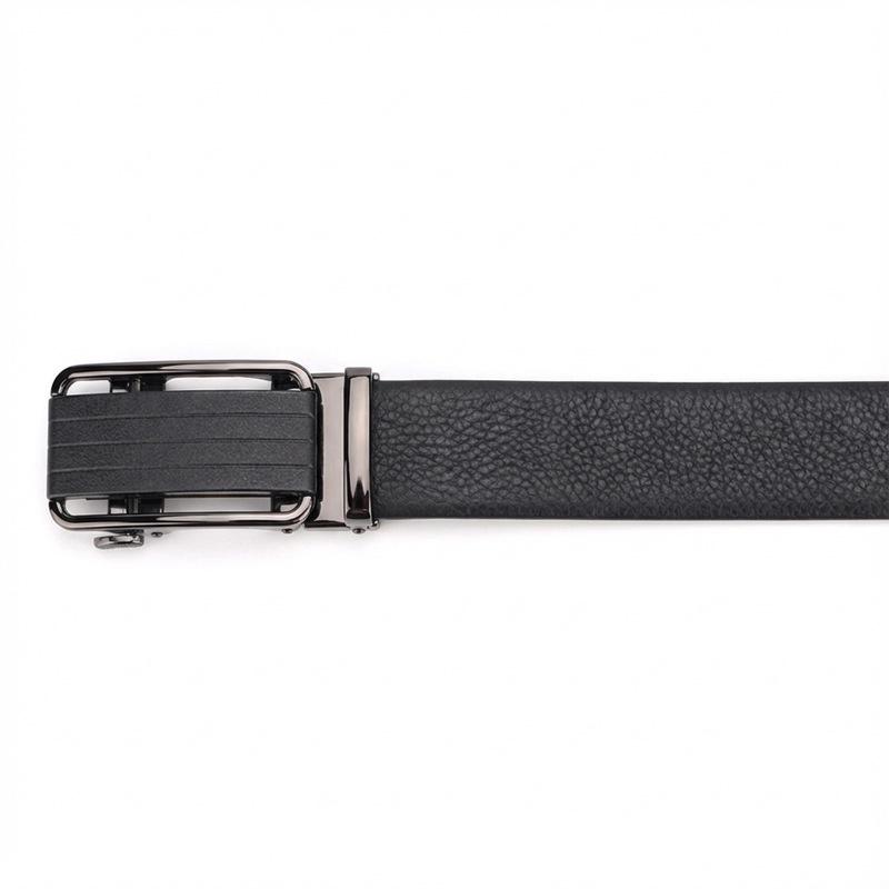 Men's High-Grade Alloy Automatic Buckle Leather Belt - Stylish & Versatile.