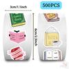 500Pcs/Roll Funny Bookish Art Kids Rewards Stickers - DIY Scrapbooks Album Decor Sealing Label Decals