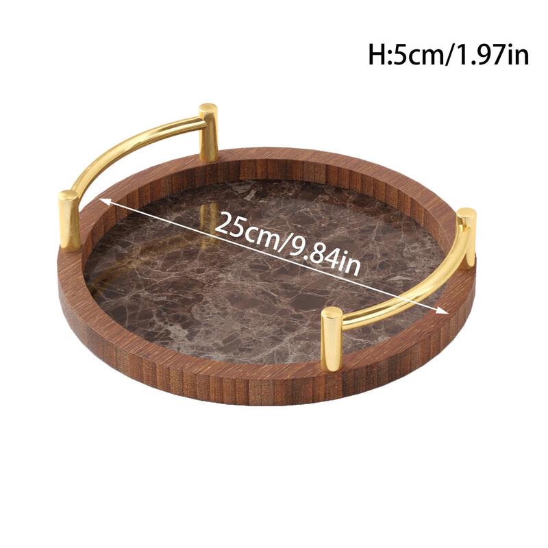 Ru Han Minimalist Rectangular Coffee Marble Serving Tray