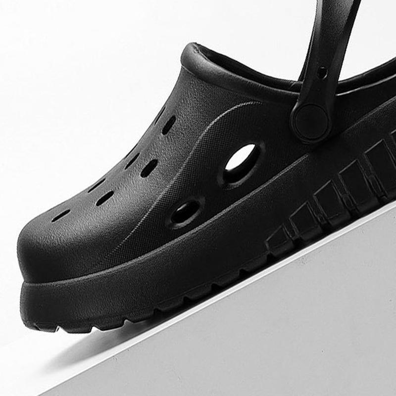 Lucyever Summer Outdoor Hole Shoes for Women 2024 Solid Closed Toe Clogs Beach Slippers Woman Eva Non-Slip Cloud Slides Female