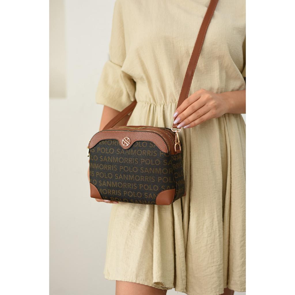 Verstellbare Schulter- und Umhängetasche für Damen mit Kreuzriemen und 4 Fächern