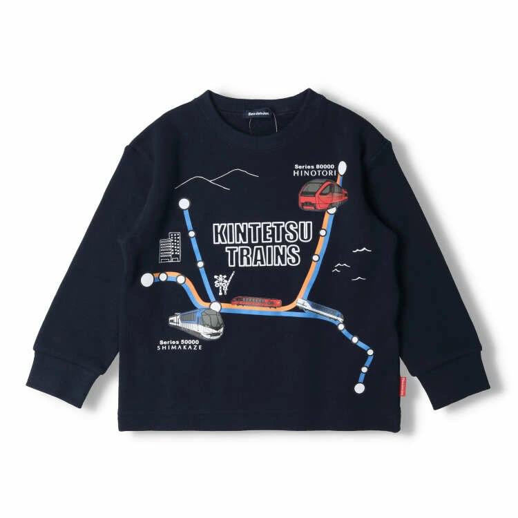 [Kinderkleidung] Moujonjon (Moujon John) Hergestellt in Japan Kintetsu Eisenbahn Streckenkarte Frottee Sweatshirt 100cm-120cm F50615