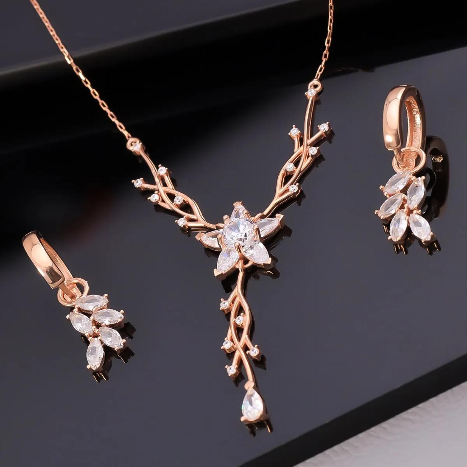 

Набор серег и ожерелья из стерлингового серебра 925 пробы