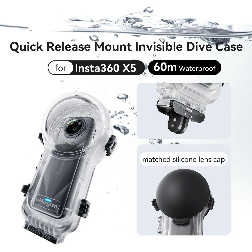 with Lens Cap Waterproof Case Hard Housing Cover for Insta360 X5 Action Camera Accessories