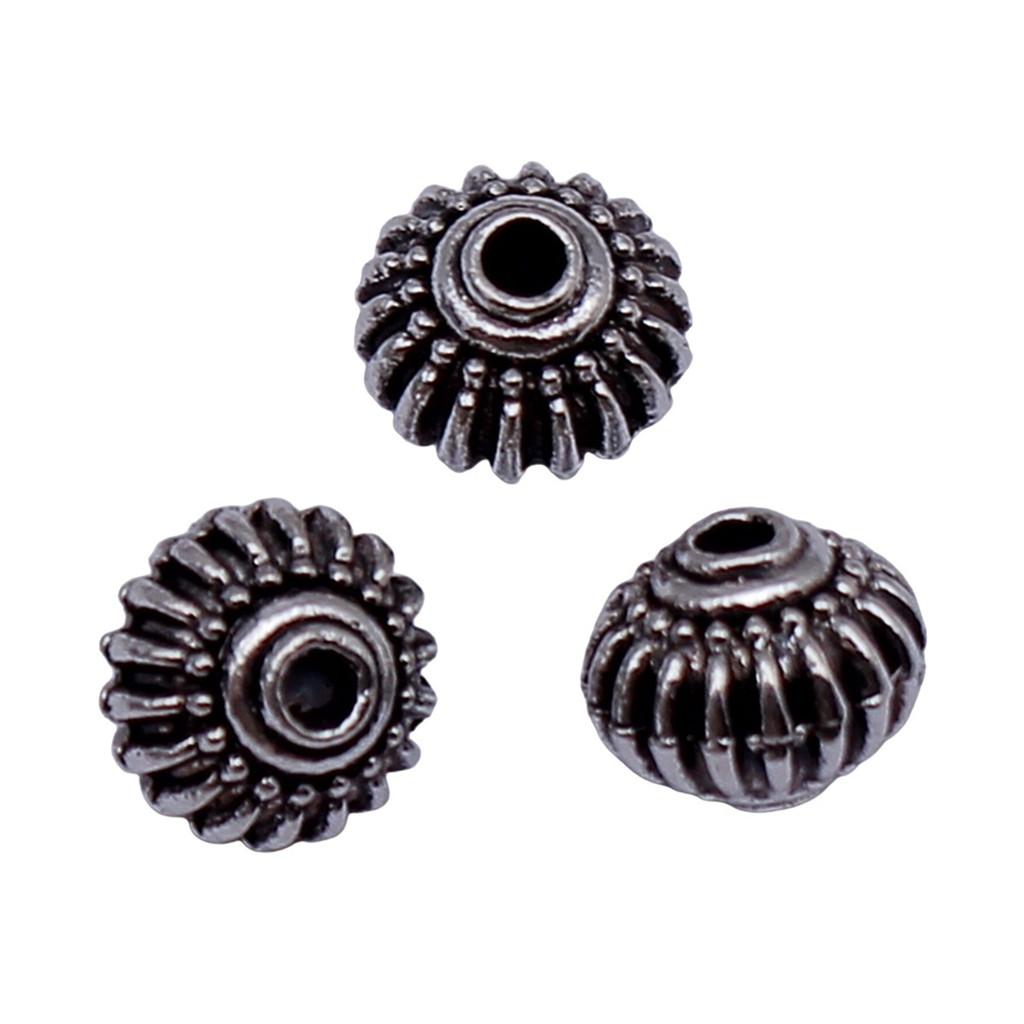 Floral Edge Spacer Beads Ornate Metal Small Hole Charms For Bohemian Beading Supplies