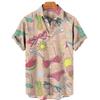 Funny Ice Cream 3D Printed Shirts For Men Clothes Summer Cold Beach Hawaiian Vacation Lapel Blouse  Streetwear Blouses