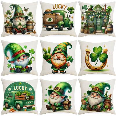 Neue St. St. Patrick's Day Push Case Zwerg Glücksklee Irland Festival Kissenbezug