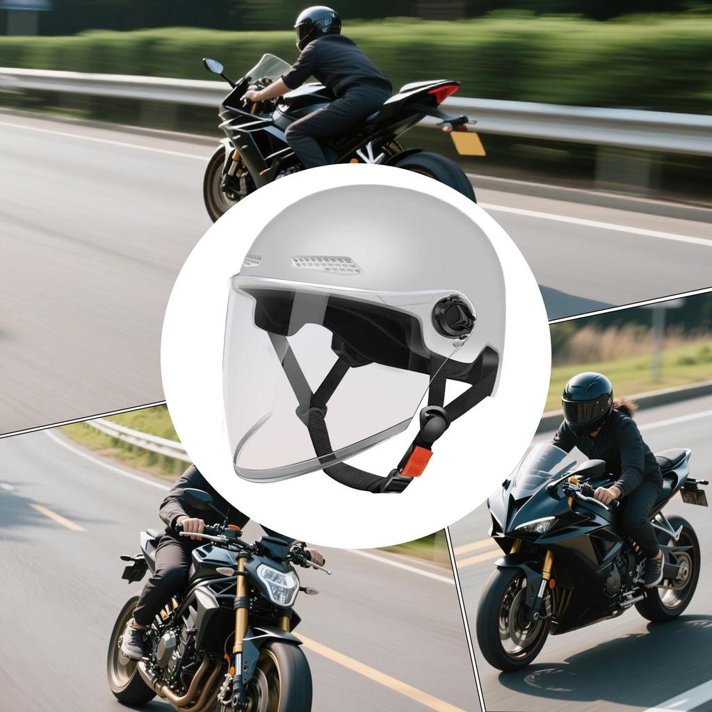 Half Face Helmet Small Motorcycle Helmet Open Face Sun Protection Retro Quick Release Hat For Women Youth Riding Motor Scooter