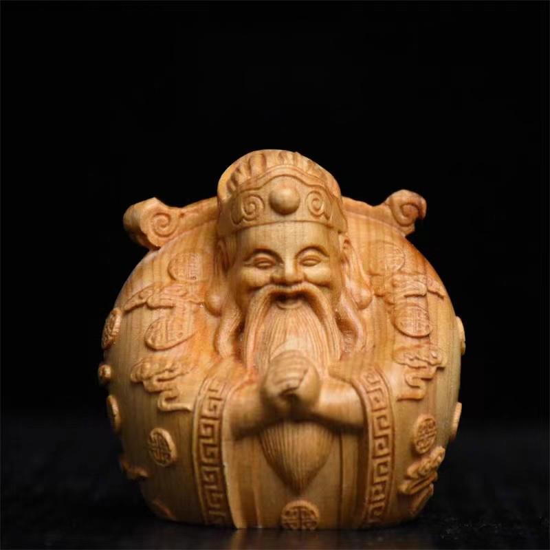 Wood Carving Crafts Auspicious Kirin Small Statue Lucky Mascot Chinese Fortune-making Evil-repelling God Beast Home Art Statue