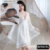 Sexy Underwear Big Butterfly Pure Desire Mesh Pajamas Plus Chest Pads Gather Nightgown Robe Women's Loungewear Set