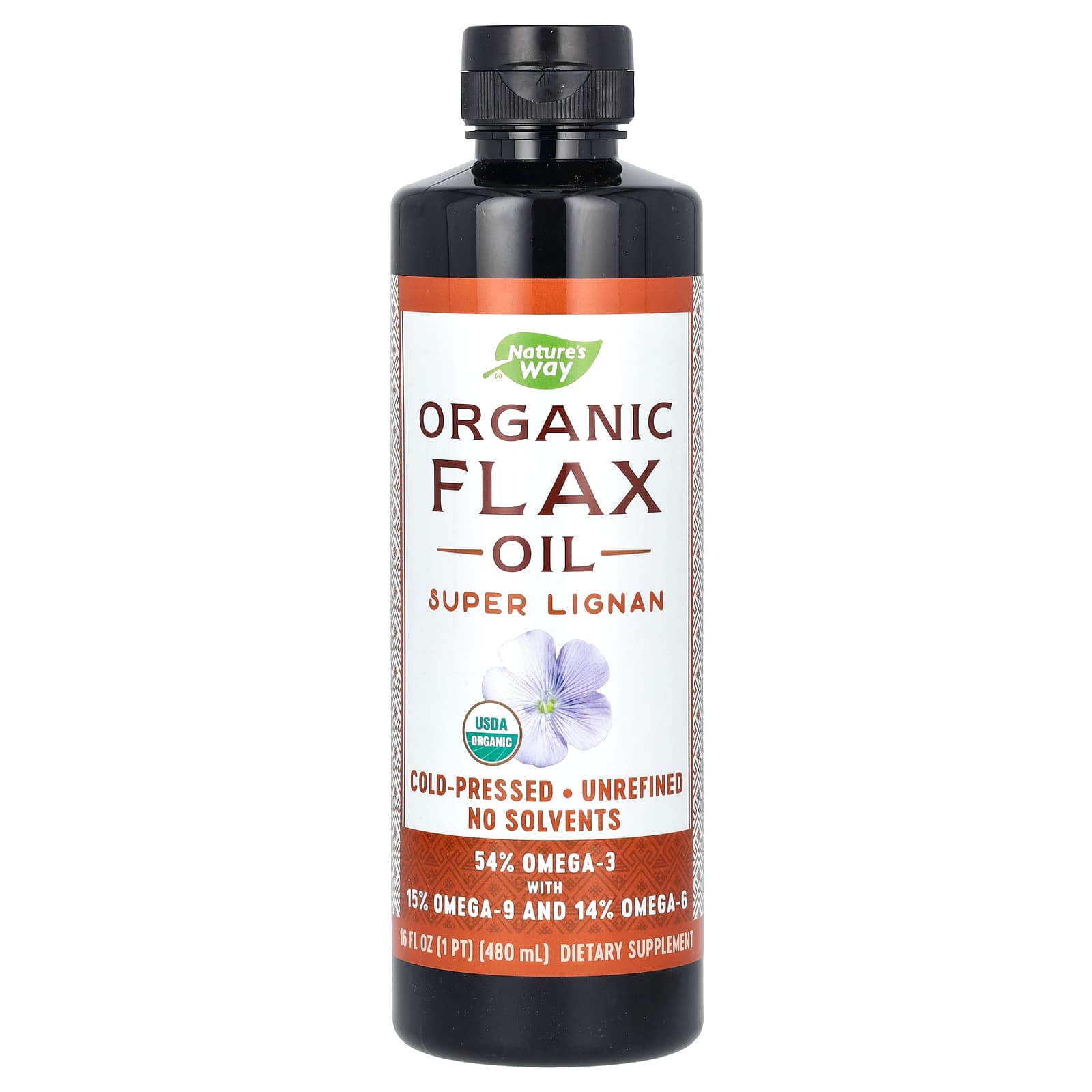 

Nature S Way, Organic Flax Oil, Super Lignans, 480Ml(16Fl Oz)