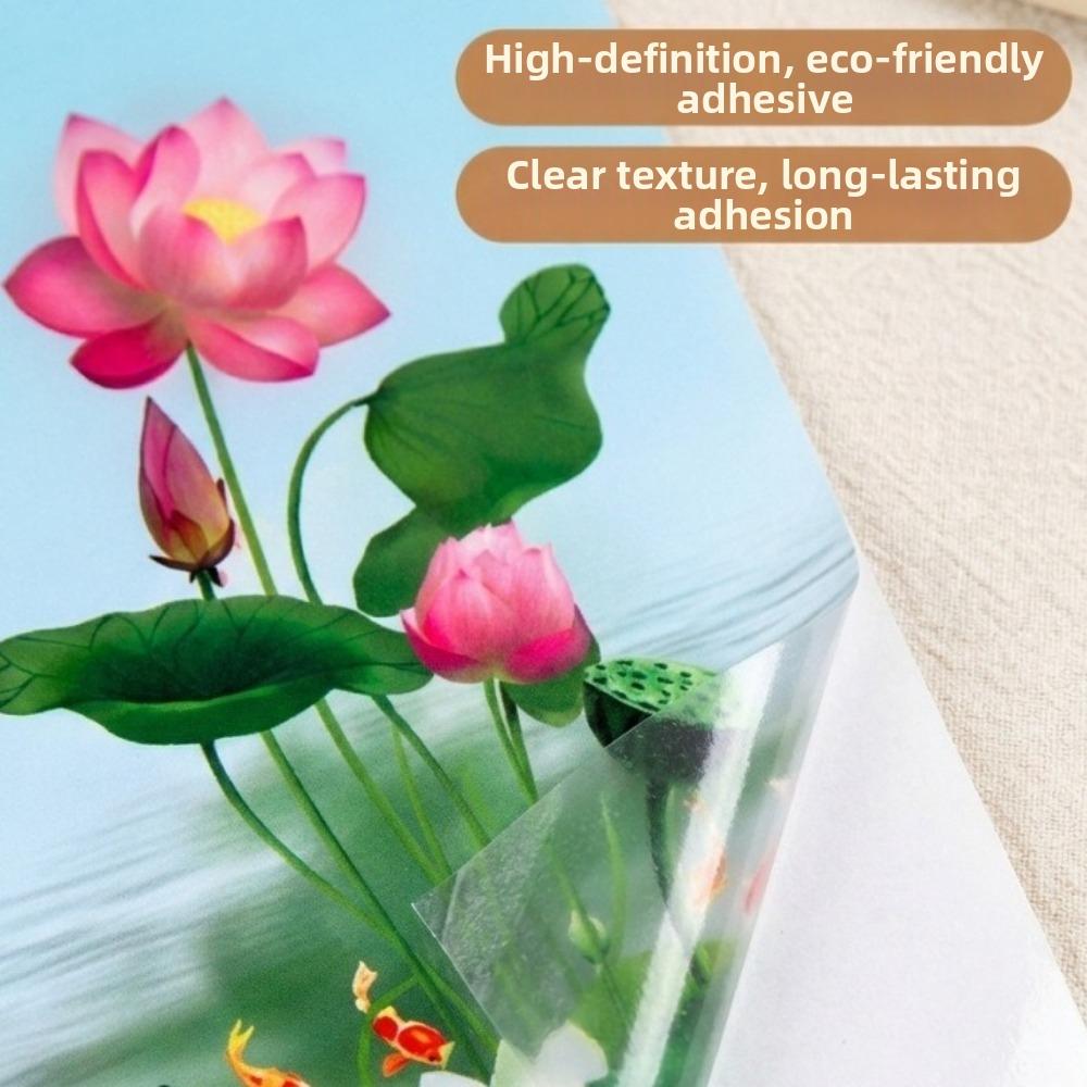Large Lotus Wall Sticker Anti-static Glass Door Sticker New Decorative Sticker Bedroom